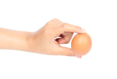 elinde beyaz yumurta 