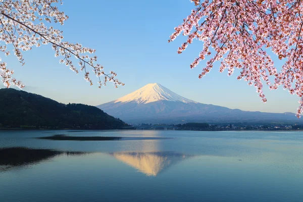 Monte Fuji, vista do Lago Kawaguchiko Fotos De Bancos De Imagens