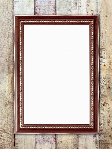 Blank wood frame on wood wall — Stock Photo, Image