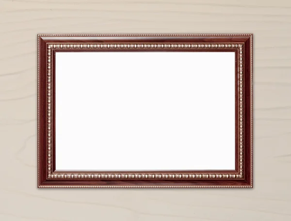 Blank wood frame on wood wall — Stock Photo, Image