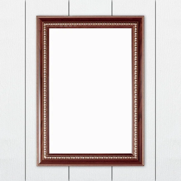 Blank wood frame on wood wall — Stock Photo, Image