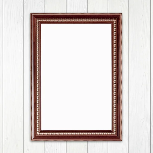 Blank wood frame on wood wall — Stock Photo, Image