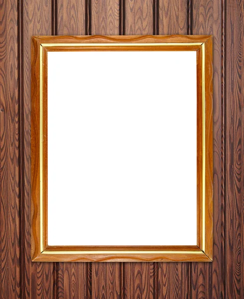 Leeg frame van hout op houten muur — Stockfoto