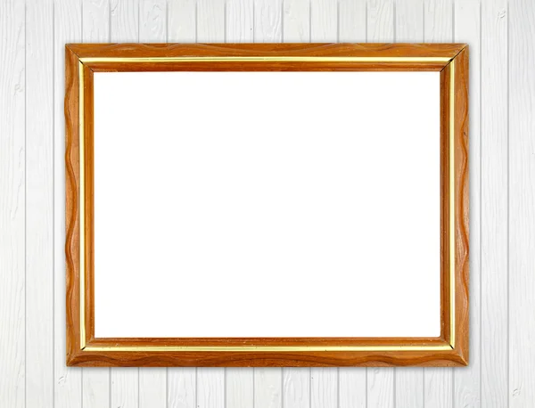 Blank wood frame on wood wall — Stock Photo, Image