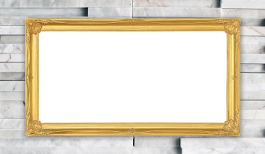 Altın çerçeve üzerinde modern mermer duvar backgrond
