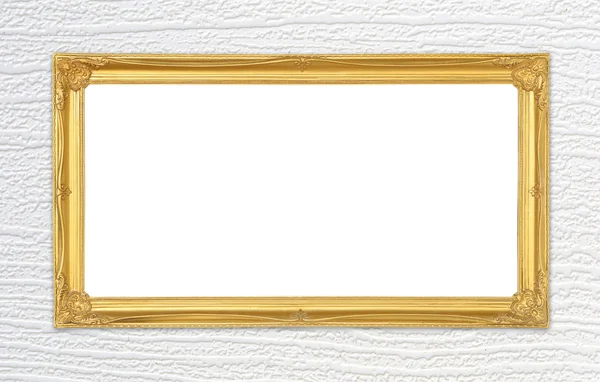 Złotą ramę na tle ściany drewniane — Zdjęcie stockowe