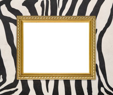 zebra doku arka plan ile altın çerçeve