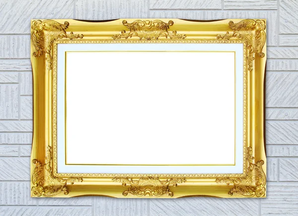 Gouden frame op moderne muur achtergrond — Stockfoto