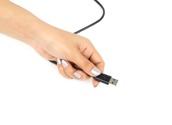 Mão com USB 3.0 — Fotografia de Stock
