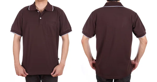 Blanko-Poloshirt Set (vorne, hinten) auf Mann — Stockfoto