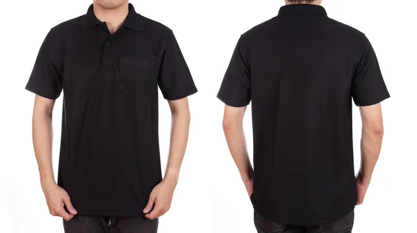 Blanko-Poloshirt Set (vorne, hinten) auf Mann — Stockfoto