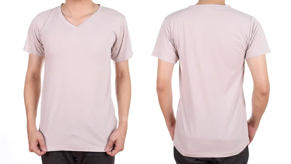 Blank white t-shirt set on man — Stock Photo, Image