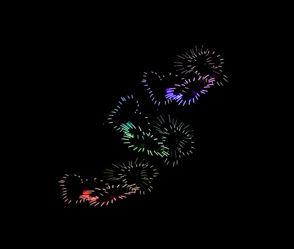 Beautiful heart fireworks over sky — Stock Photo, Image