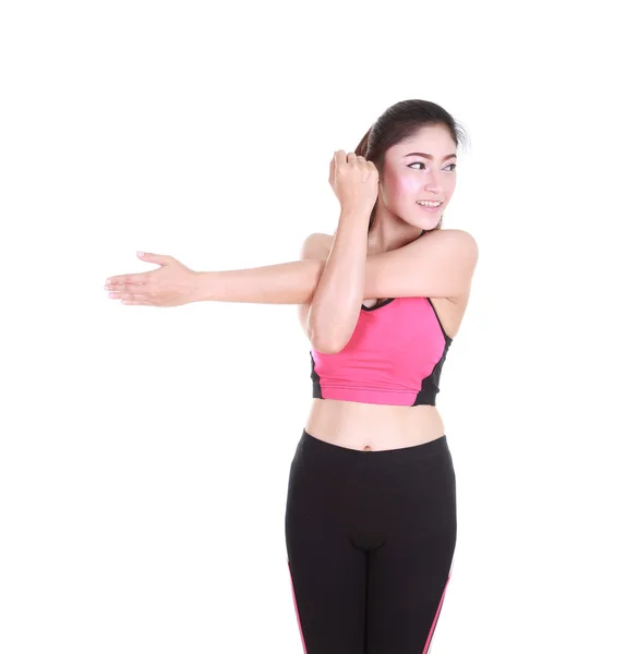 Young woman doing yoga exercise — Stock Photo, Image