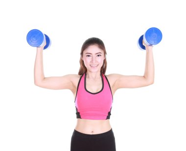 Fitness kadın dumbbell ile 