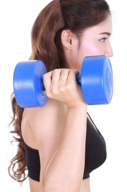 Fitness kadın dumbbell ile 