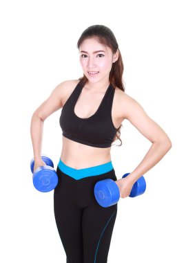 Fitness kadın dumbbell ile 