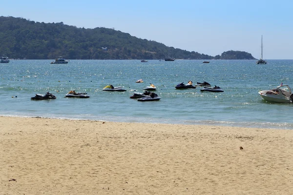 Jet Ski Moored in the sea of Patong beach — Stock Photo, Image