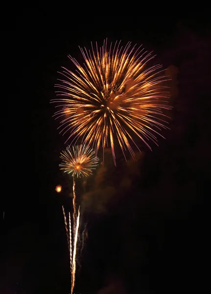 Belos fogos de artifício sobre o céu — Fotografia de Stock