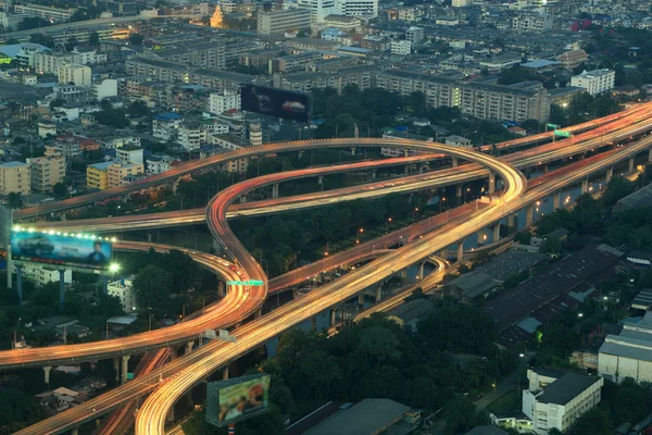 Bangkok Expressway and Highway top view, Thajsko — Stock fotografie