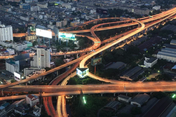 Bangkok Expressway und Highway Draufsicht, Thailand — Stockfoto