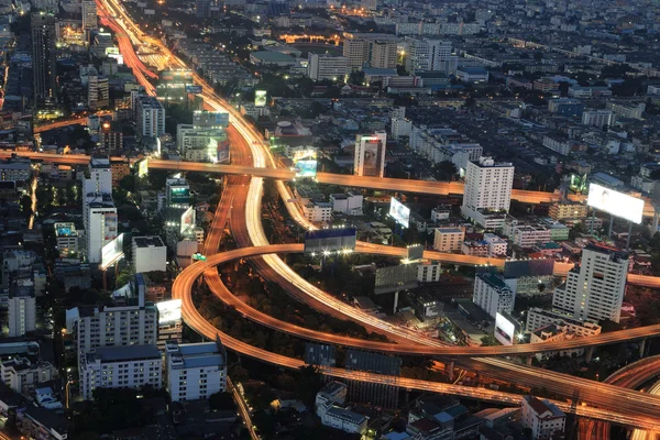 Bangkok Expressway and Highway top view, Thajsko — Stock fotografie