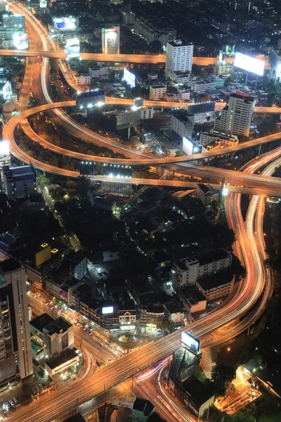 Bangkok Expressway und Highway Draufsicht, Thailand — Stockfoto