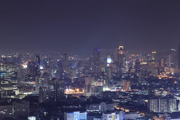 Bangkok top uitzicht op de stad bij nacht — Stockfoto