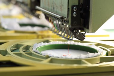 closed-up of Machine embroider