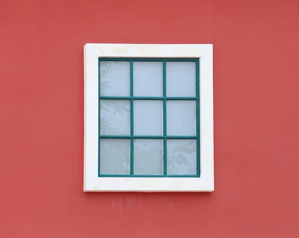 Vintage ventana con fondo de pared — Foto de Stock