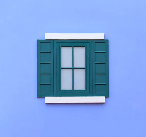 Vintage ventana con fondo de pared — Foto de Stock