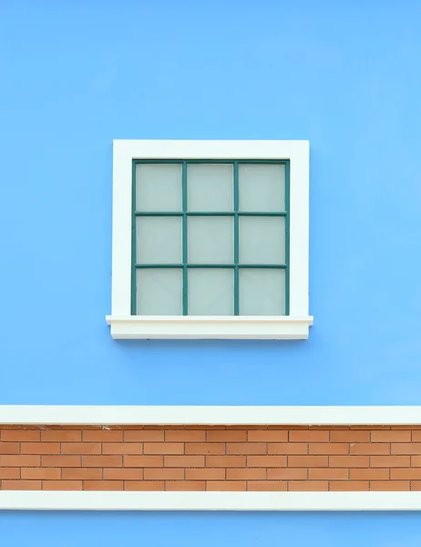 Vintage ventana con fondo de pared —  Fotos de Stock