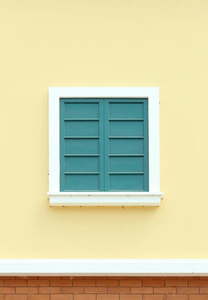 Vintage ventana con fondo de pared —  Fotos de Stock