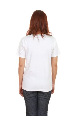 kadın, boş t-shirt (arka yüzüne)