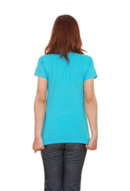 kadın, boş t-shirt (arka yüzüne) 