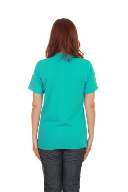 kadın, boş t-shirt (arka yüzüne) 