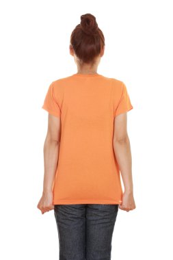 kadın, boş t-shirt (arka yüzüne) 