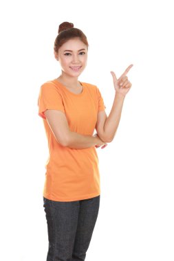 Kadın düşünmek fikir t-shirt ile