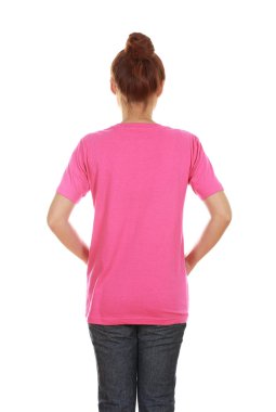 kadın, boş t-shirt (arka yüzüne) 