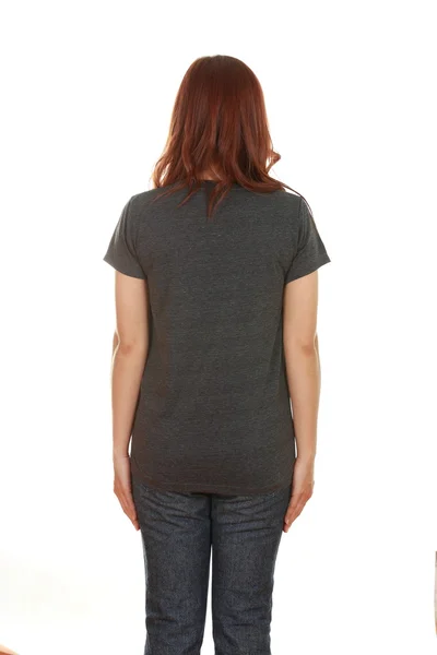Female with blank t-shirt (back side) — Stock Photo, Image