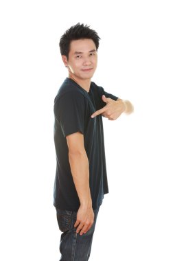 adam t-shirt (yan görünümü ile)