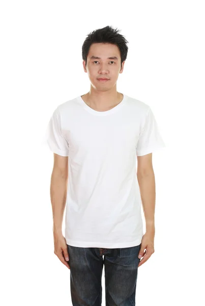 Homme avec t-shirt blanc — Photo