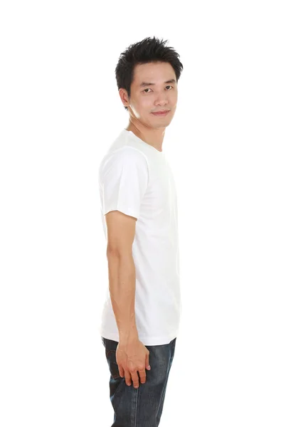 Człowiek z t-shirt (widok z boku) — Zdjęcie stockowe