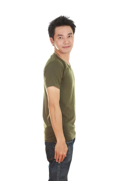 Homme avec t-shirt (vue latérale ) — Photo