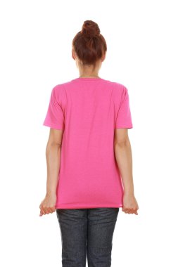 kadın, boş t-shirt (arka yüzüne) 