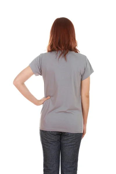 Femmina con t-shirt bianca (retro) ) — Foto Stock