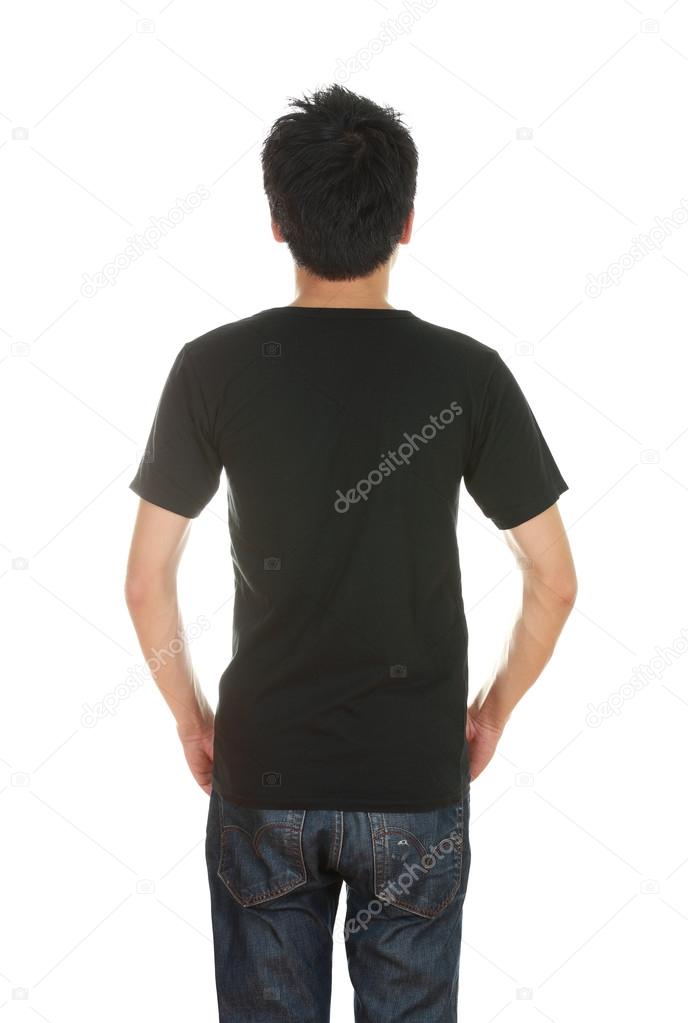 man with blank t-shirt 