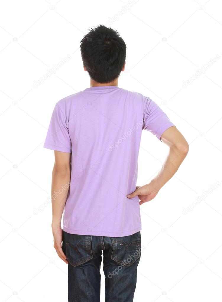 man with blank t-shirt 