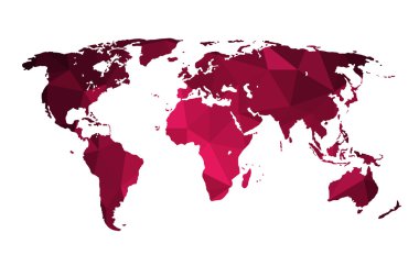 Çokgen biçiminde dünya haritası