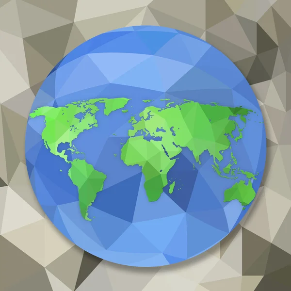 World globe map in polygonal style — Stock Photo, Image